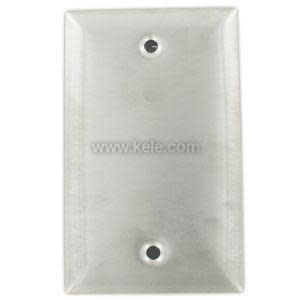 Rectangular brushed metal wall plate with two centered mounting holes