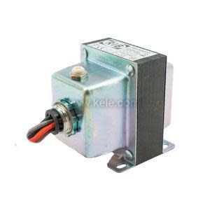 Small block transformer with printed label and multi-color lead set.