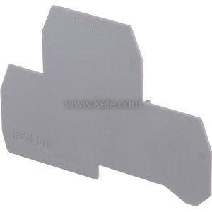 Flat grey rectangular piece with cutouts and a clip