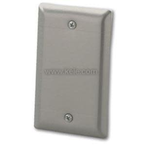Smooth stainless steel wall cover with two screws and beveled edges