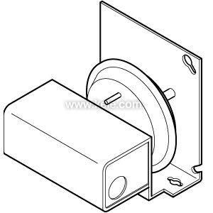 Technical diagram of sensor housing with diaphragm and terminals.