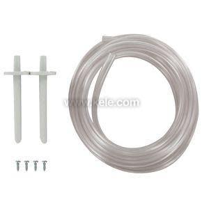 Kit including coiled red tubing, a metal pickup probe and mounting hardware