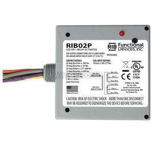 Black plastic enclosure with label, LED indicators and wiring leads