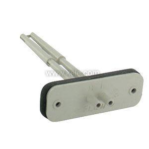 Two parallel silver tubes mounted on an oval metal plate with ports