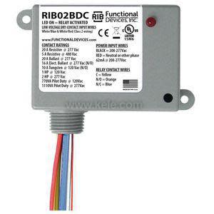 Small rectangular relay box labeled RIB with colored wires extending from it.