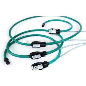 Three coiled green cables with black rectangular sensor modules spaced along each loop and small connectors at the ends.