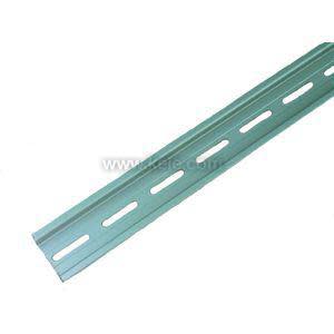 Long metal mounting strip with evenly spaced slots