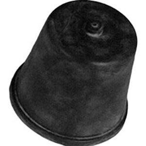 Small black rubber cap for covering a fitting