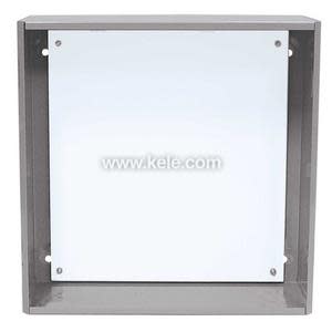 A square box-like cover made of clear grey plastic with a solid white interior plate; used for shielding devices or thermostats, against a plain white background