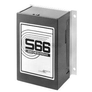 A black box-shaped control module with a white front label reading 'S66.'