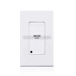 White low-profile wall plate featuring a small rectangular sensor opening and tiny round light indicator