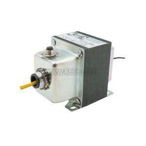Rectangular 100-VA transformer with metal core and yellow wire