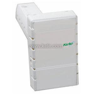 White plastic duct sensor shaped like a T with side slots and Kele logo