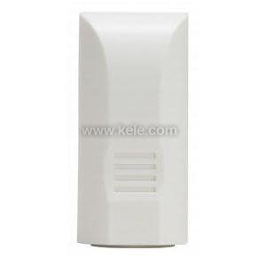 Slim white wall sensor housing with vent slots on the lower front.