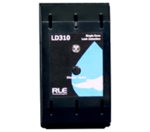 Black rectangular LD310 leak detector enclosure with blue droplet graphic on front.