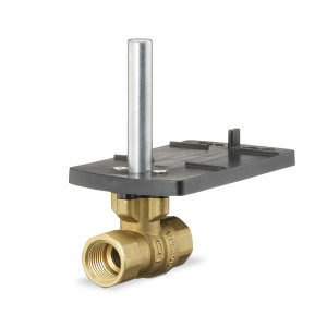 Cutaway view of brass angle valve with stainless top