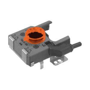 Orange small module with a grey base and two cam levers