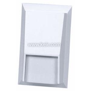 Flat white wall plate with a slanted recessed section along the bottom