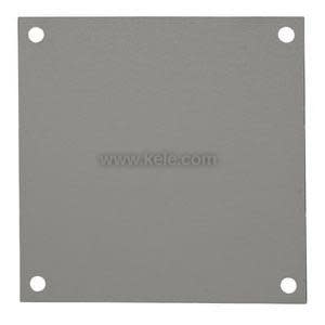 Flat rectangular grey board with four screw holes in the corners.