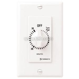 White wall timer with rotary dial showing minutes and off label