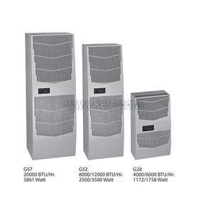 Three vertical cooling units side by side, each with grated vents.