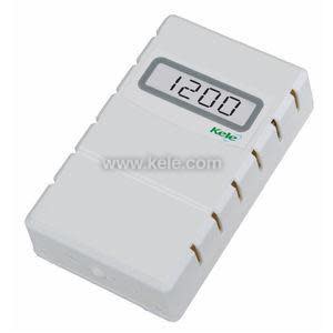 White rectangular CO2 monitor with small digital screen showing 1200 and multiple vent slots on sides