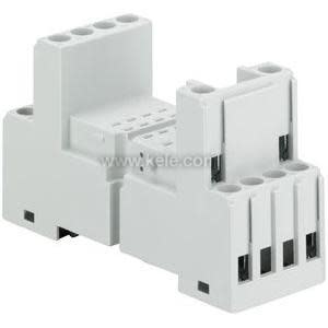 White relay socket base with several terminal slots