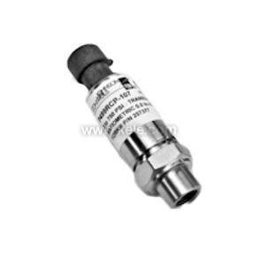 Stainless pressure transducer with black connector.