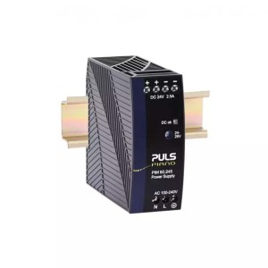 Dark blue Puls power supply with fins, labelled 24 V DC 2.5 A.