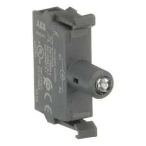 Small dark grey indicator lamp module with protruding lens