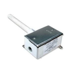 White probe sensor with metal top on small box