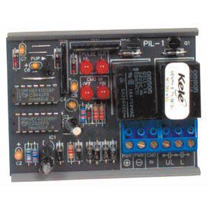 Control circuit board featuring black Omron relay with Kele label, red capacitors and blue screw terminals