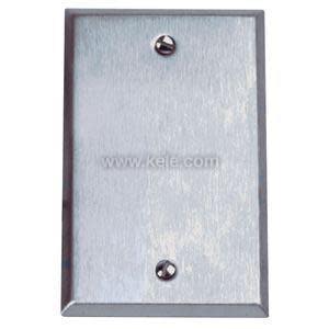 Plain stainless steel wall plate with mounting holes.