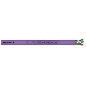 Purple control cable with printed markings and color-coded wires exposed at end.