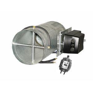 Galvanized barrel with cross-blade sensor and attached black transmitter