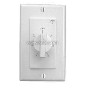 Wall-mounted timer with round knob and numbers 1‑6 plus off indicator