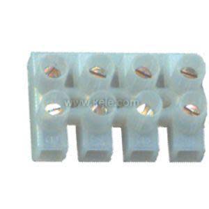 White six-position terminal block.