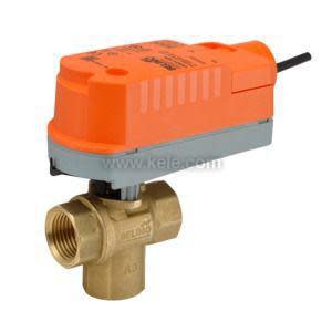Brass control valve with small orange actuator
