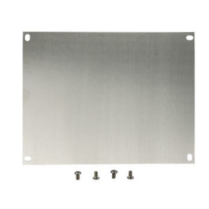 Stainless back plate with holes and screws