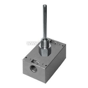 Grey remote sensor box with coiled capillary and probe.