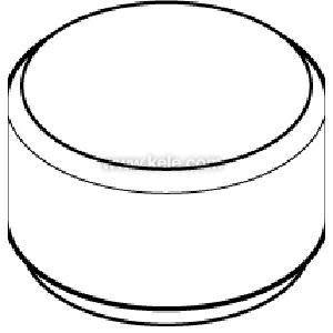 Black-and-white drawing of a round flat‑topped cylinder.