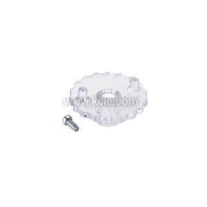 Clear plastic thermostat gear.