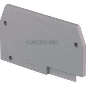 Grey terminal block end cap.