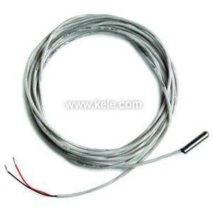 Sensor with long coil of wire and metal probe tip