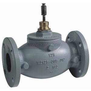 Grey cast valve body with flanges on both ends and threaded stem
