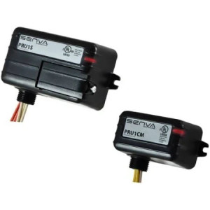 Two black modules with removable connectors and LED lights