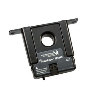 Black rectangular current sensor with round hole and small connector