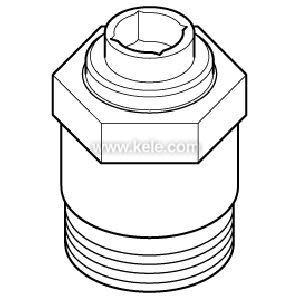 Cast bronze valve body with flanged ends and a tall stem