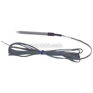 Black cable with a long metal probe and terminal connectors