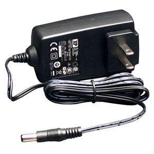 Black AC power adapter with detachable cable and barrel plug